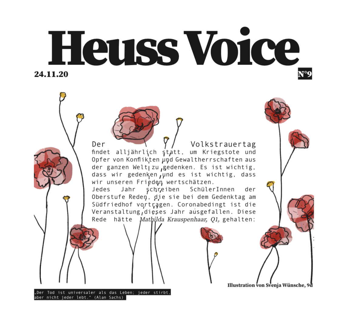 Read more about the article November-Ausgabe der Heuss Voice Schülerzeitung